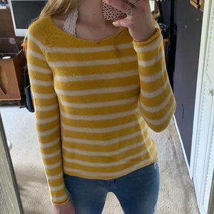 Old Navy Yellow Striped Sweater
